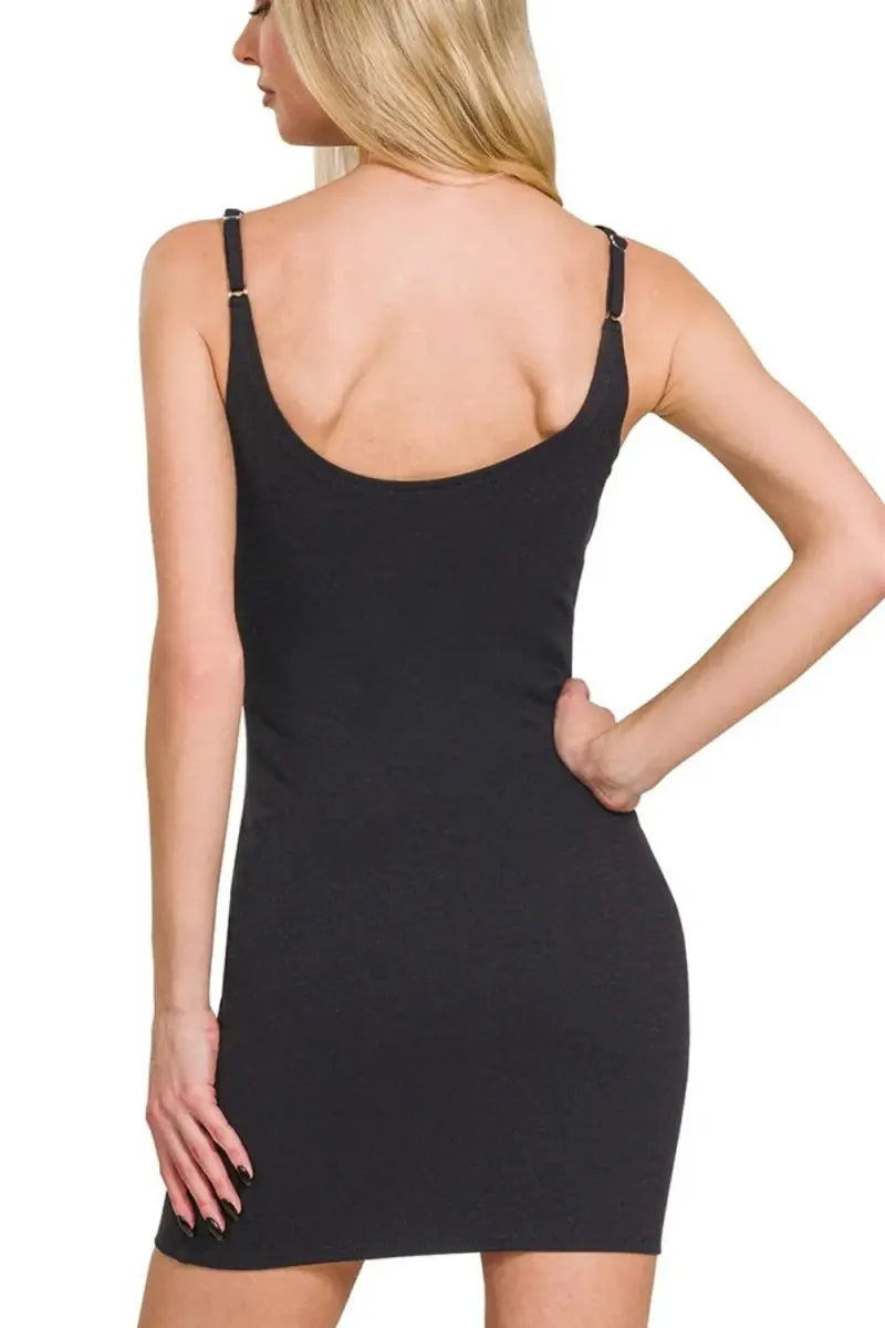 Zenana Ponte Spaghetti Strap Bodycon Mini Dress for Women - Love Salve